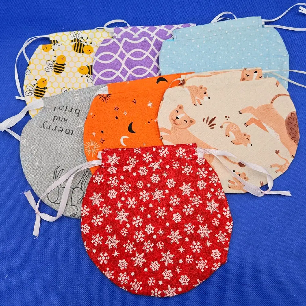 Handmade Circular Drawstring Pouch