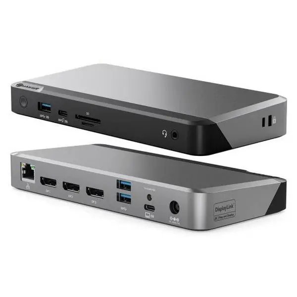 Alogic DUPRDX3-WW D x 3 Triple 4K Display Universal Docking Station with 100W Power Delivery
