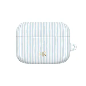 Custom Vertical Stripe Monogram AirPod Case Personalized Initials for AirPods 1,2,3,4 & Pro 1,2,3, Trendy Striped Airpod Case, Perfect Gift Idea For Her