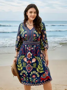 【Pocket Approved】 BLOOMCHIC Cruise Dress for Spring Day Boho Print V-Neck Pockets Midi Dress SpringStatements 2026 Summer Vibes Swimweek summerwins,summerwins,Spotlight,Summer wins,Deals for you days
