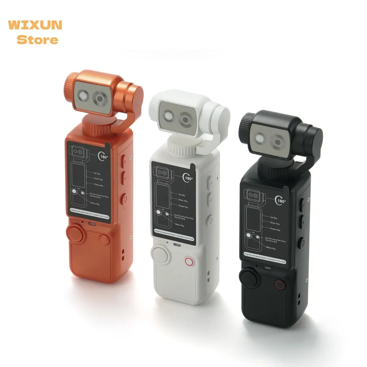 WIXUN-Q8 handheld sports camera, 180 ° manually rotatable lens, 5-megapixel, 2000mAh battery capacity, 2.0-inch screen, equipped with 32GB TF card, supports photography/recording/album playback/timed photography/fast continuous shooting/16x optical zoom