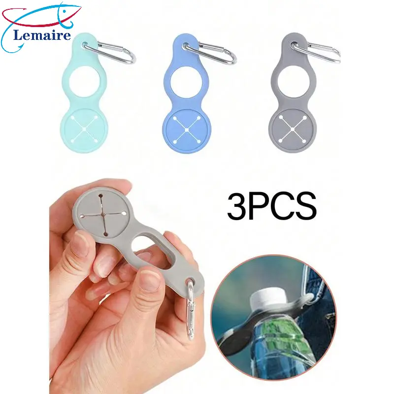[3-pack] Silicone sports water bottle buckle | Outdoor mountaineering buckle water bottle hanging buckle towel hook backpack hanging ring camping hiking cycling essential