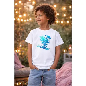 Skiing Elf All-Over Print Sports Jersey | Winter Sports Graphic Tee for Little One, Breathable Blokecore Game Day Wear