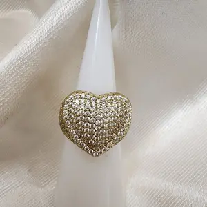 14k Gold Laminated Ring Size 6, 9, and 10 Elegant Heart Design Ring for Everyday Style and Sophistication