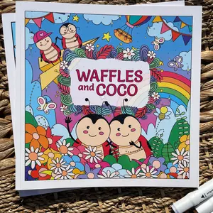 Waffles & Coco : Relaxing Coloring Book For All Ages