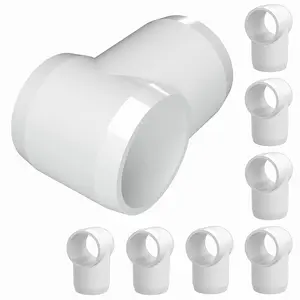 FORMUFIT PVC Slip Tee 3/4" White - Furniture Grade Fittings Pack of 8 for Durable DIY Projects