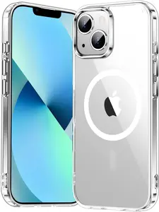 Entronix [Magnetic] Case Compatible with iPhone 13 Mini - [Hard Back] Thick Clear