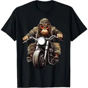 Monkey Motorcycle / Motorcyclist Monkey T-Shirt
