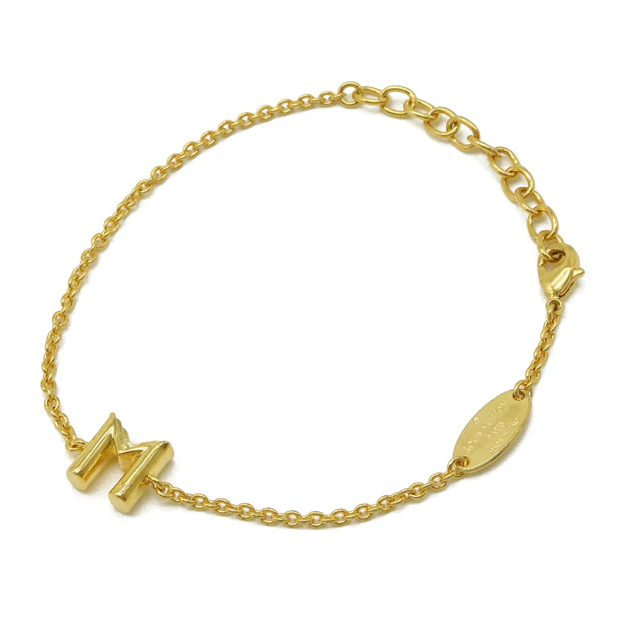 Pre-owned Louis Vuitton Brass Small Leather Goods LV&ME M Initial Bracelet