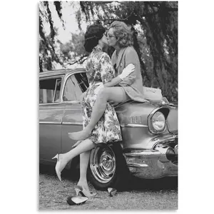 Lesbian Art Poster Vintage Black And White Lesbian Poster (9) Canvas Painting for Living Room Bedroom Decor