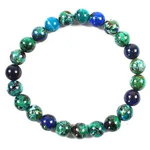 8mm Azurite Malachite Bracelet for Intuition, Heart Healing &amp; Energetic Transformation