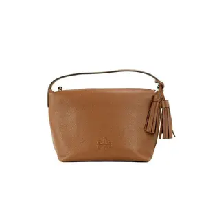 Tory Burch Thea Small Moose Pebbled Leather Slouchy Shoulder Handbag