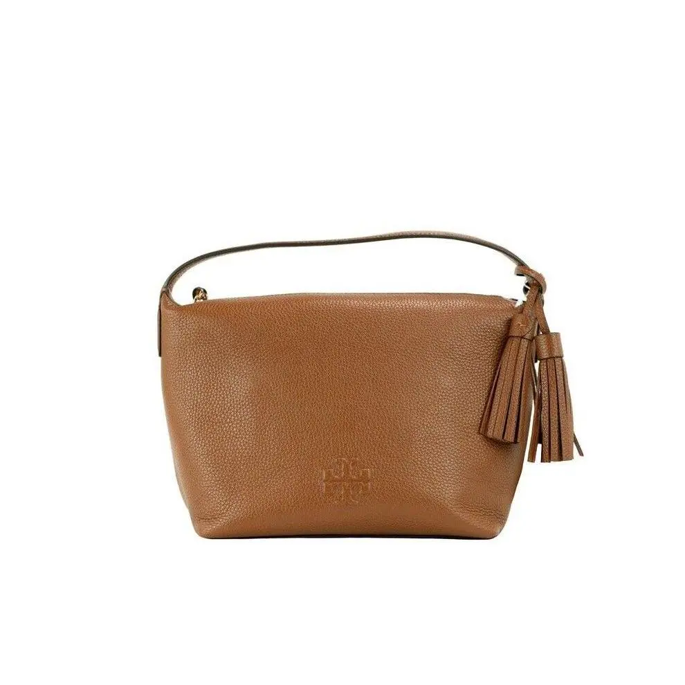 Tory Burch Thea Small Moose Pebbled Leather Slouchy Shoulder Handbag