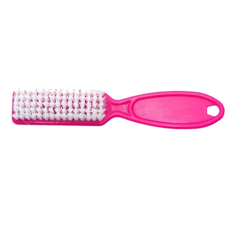 2pcs Long Handle Plastic Nail Cleaner Brush Set, Nail Care Tool for Manicure Care & Pedicure, Random Pattern Design