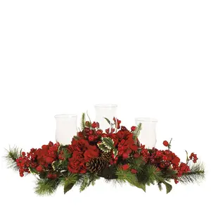 Hydrangea Holiday Candelabrum by Nearly Natural