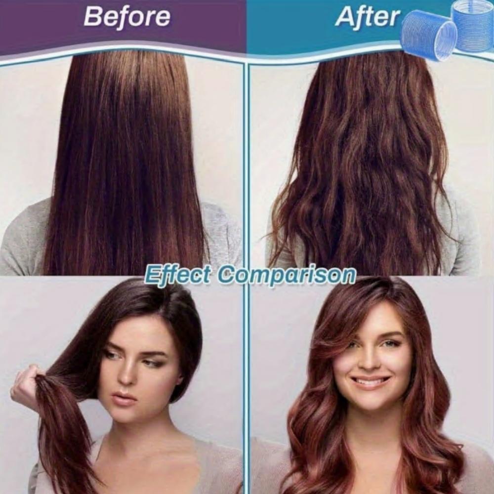 24pcs Self-adhesive Hair Curlers and Clip Set,12pcs Set of Large Self-adhesive Curling,12pcs Duckbill Clips, for Thick Thin Long Medium Short Hair Bangs DIY Hairdressing Tool, Professional Heat Conductivity, Long Lasting Hold for Voluminous Waves ﻿