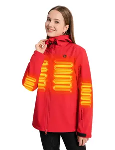 ANTARCTICA GEAR Heated Jacket for Women, Soft Shell Winter Coat with 12V 15000mAh Battery Pack, Hooded Heated Jacket