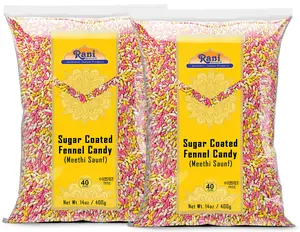 Rani Sugar Coated Fennel Candy 14oz (400g) - [Pack of 2 / 800g 28oz total] ~ Indian After Meal Digestive Treat | Vegan | Gluten Friendly | NON-GMO | Kosher | Indian Origin (Copy)