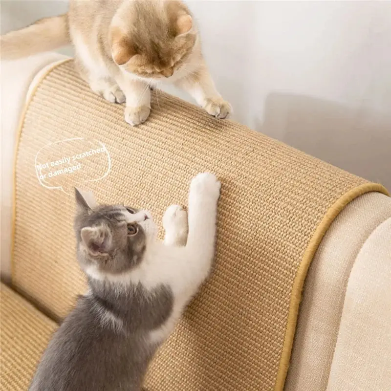 Working Couch Cat Scratch Guards Mat Hook and Loop Fastener Cat Scraper for Cats Tree Cat Scratcher Sisal Sofa Mats Furniture Protector