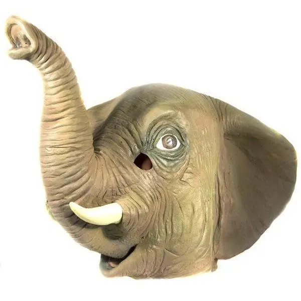 Grey Realistic Elephant Mask - Animal - Costume Accessory - One Size