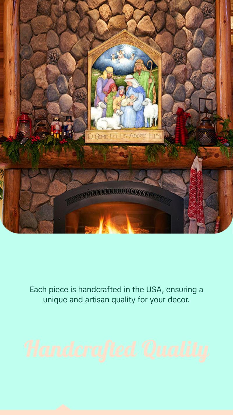 Holy Family Nativity Door Decor by Susan Winget - Nativity Holiday Decor - 8471112H-SW