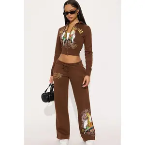 Ed Hardy Tiger Peak Wide Leg Pant - Brown S