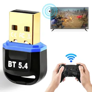 Bluetooth 5.4 Adapter for PC Plug and Play Adapter for Keyboard Mouse Speakers Headphones Stable Connection Adapter Compatible with Windows 7/8/8.1/10/11 Plug Play Dongle