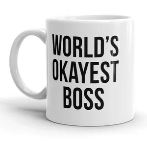 Worlds Okayest Boss Funny Business Owner Ceramic Coffee Drinking Mug - 11oz Funny Coffee Mugs Ceramic Printed Drinkware Cup Worlds Okayest Boss Funny Business Owner Ceramic Coffee Drinking Mug - 11oz Funny Coffee Mugs Ceramic Printed Drinkware Cup