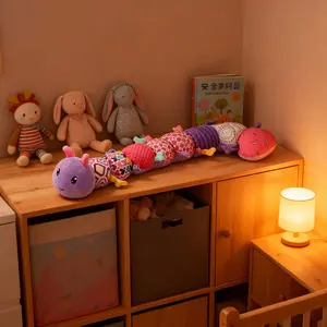 Sensory Music Caterpillar Plush Toy, Scratch Sound and Rattle Teether, Suitable for Belly Time Play, Soft Stuffed Animal