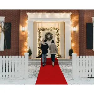 Red Carpet Runner for Party, 2.6X15 ft, 130 GSM Felt Non-Woven Fabric, Hollywood Red Carpet for Event, Aisle Runner for Wedding Ceremony, Movie Theme Party Decorations, Red Runway Rug for Prom