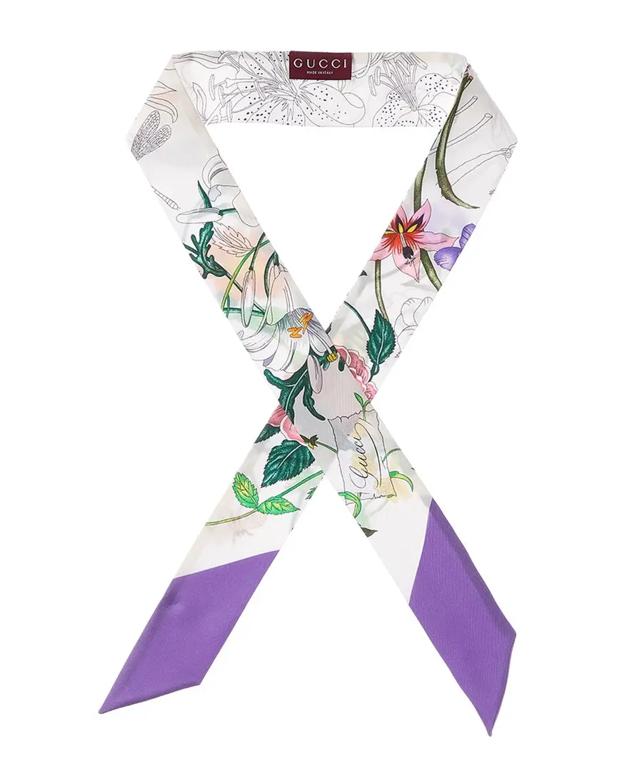 Gucci Printed Silk Twill Ribbon Scarf