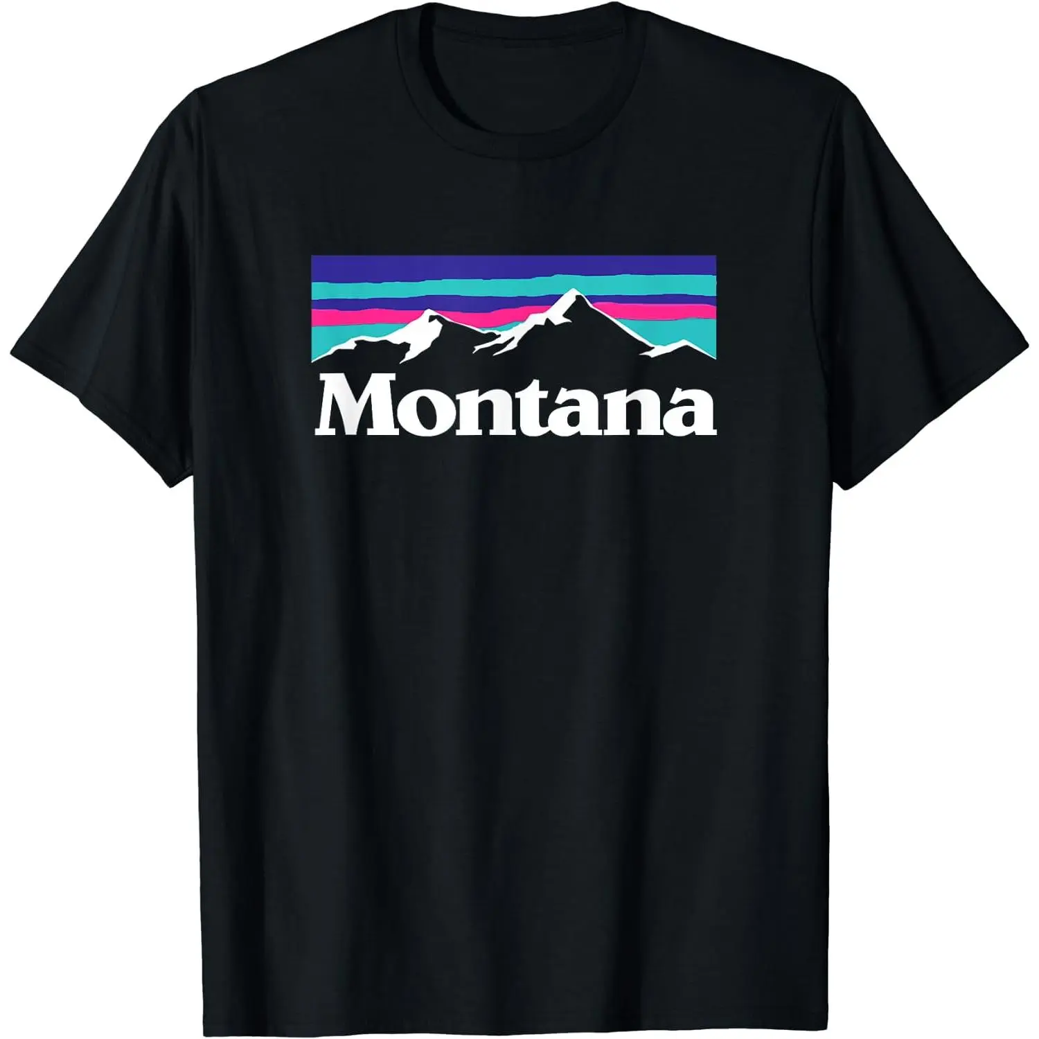 100% Cotton Montana Retro Vintage Mountain Outdoors State Graphic T-Shirt