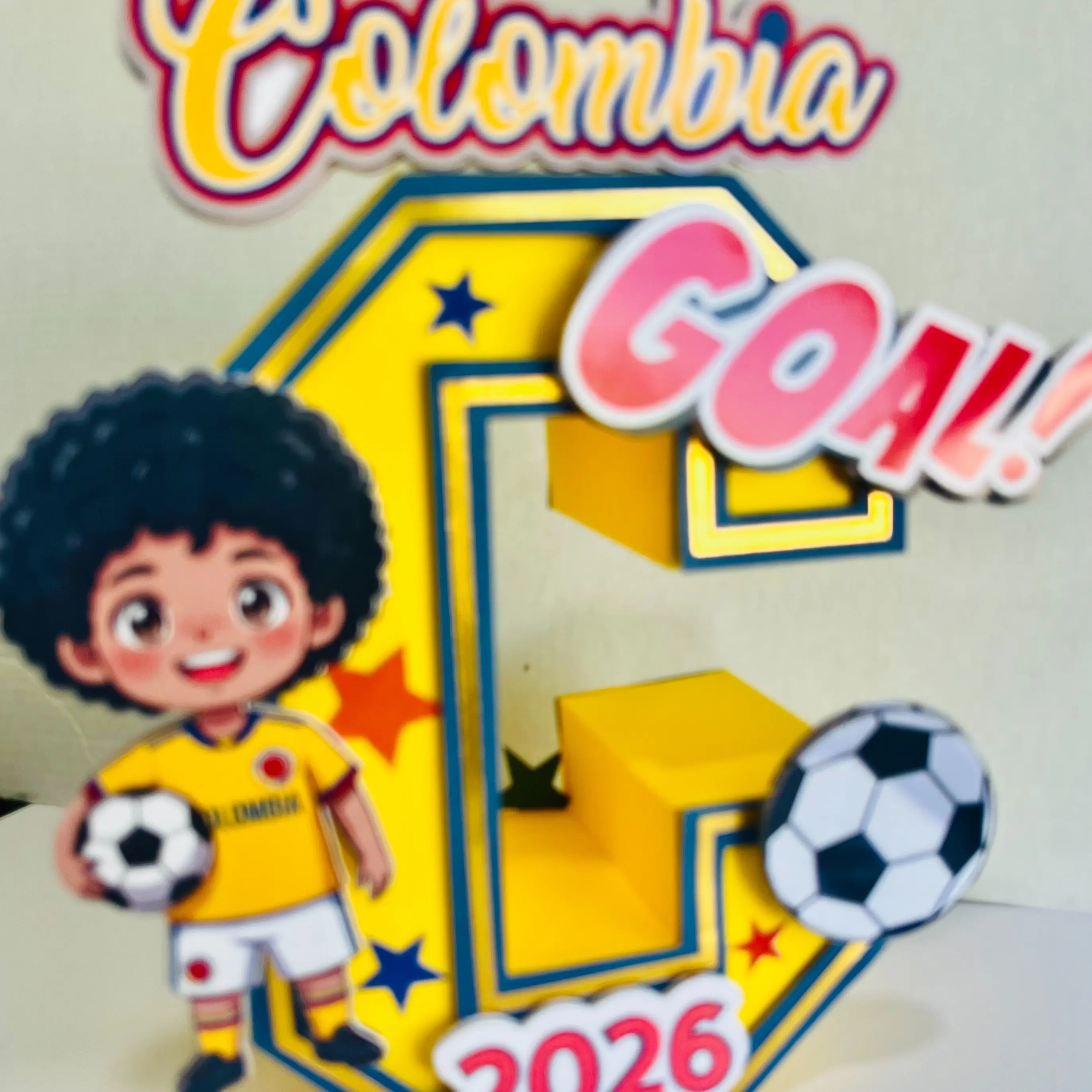 Personalized 3D Soccer Letter - Handmade Freestanding Home Decor Plaque, Custom Birthday Party Decoration