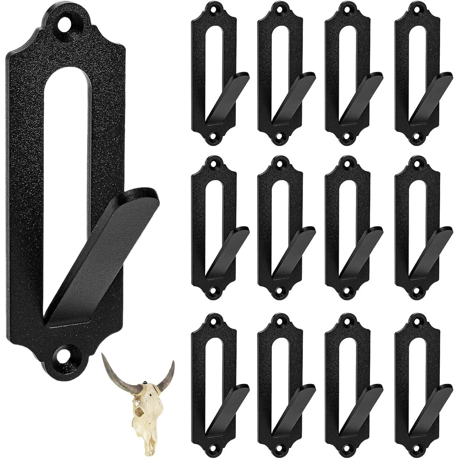 12 Packs Mount Skull Hanger,  Skull Hanger, European Style   Hangers, Mount Bracket Wall Mount, Skull Hooker with Simple Easy Installation Kits, Antler Mounting Kit for Antelope