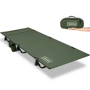 OuterSpa Portable Camping Cot, Sleeping Cots for Adults, Ultralight Backpacking Cot, Compact, Collapsible, Easy Set-Up, Supports 500lbs, Lightweight Camp Cot for Adults, Camping, Outdoors and Home