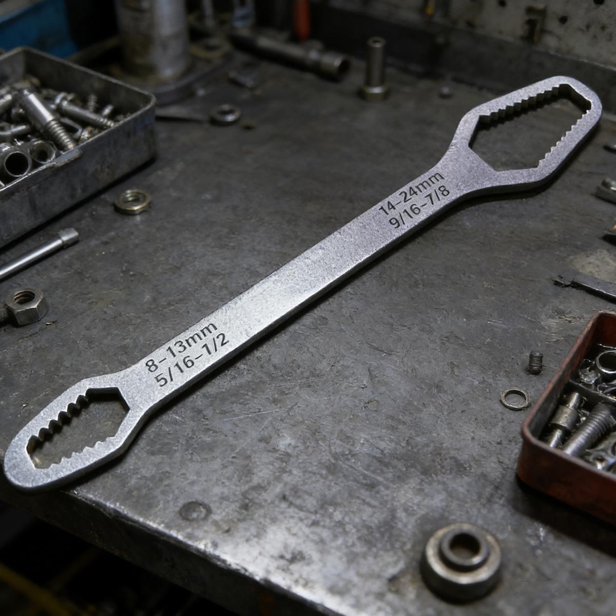 Universal Wrench Double Head Self Tightening Wrench, 8mm-24mm Self Tightening Universal Wrench Repair Tools, Adjustable Wrench Board Double Head Wrench for Various Situational