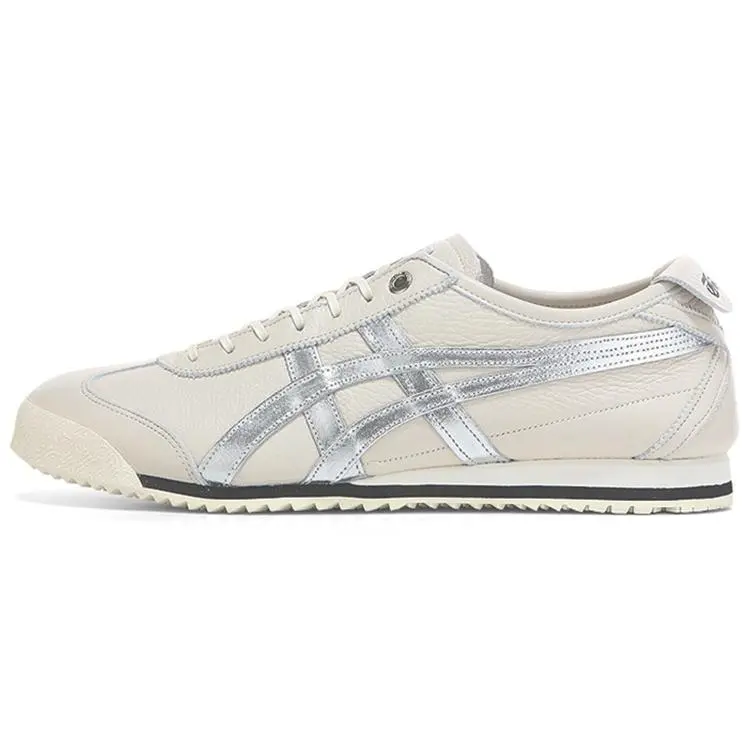 Onitsuka Tiger Mexico 66 SD 'Birch Silver' Classic Leather Sports Shoe, Men's/Women's Casual Sneaker, Striped, 7.5 Us, Sports Shoes, Athletic, Iconic Stripes, Retro Look, Everyday Wear, Runs Small, Classic Retro Sneaker, 8 Us, Us M 10, No