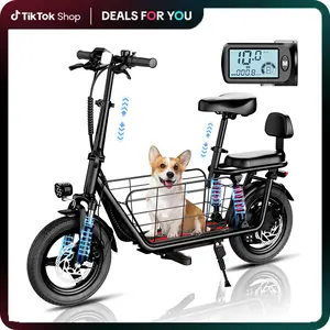 WINDHORSE C3 Folding Electric Scooter with Seat for Adults, 850W Peak, 14” Tire, 25 Miles Max Range, 22 MPH, Dual Suspension, 3 Gear Speed, Adjustable E Scooter with Seat and Basket for Commuting, 330lbs Load