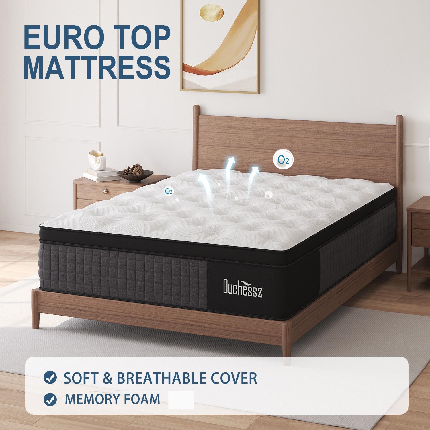 Duchess 10"12"14" Twin Full Queen King Size Mattress In A Box Hybrid Pocket Spring Gel Memory Foam, Motion Isolation Medium Firm