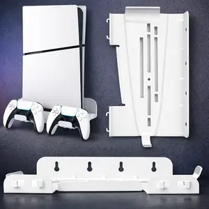 Wall Mount Stand for Ps5 Slim with Handle Holder, Stable Wall Mount for Ps5/ps5 Slim/ps5 Pro, Anti-Drop Safety Screws, Space-Saving Rack