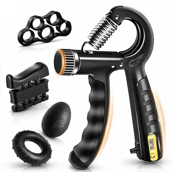 5-in-1 Grip Strengthener Set, Adjustable Resistance Hand Exerciser Kit for Men, Women, Athletes & Hand Therapy