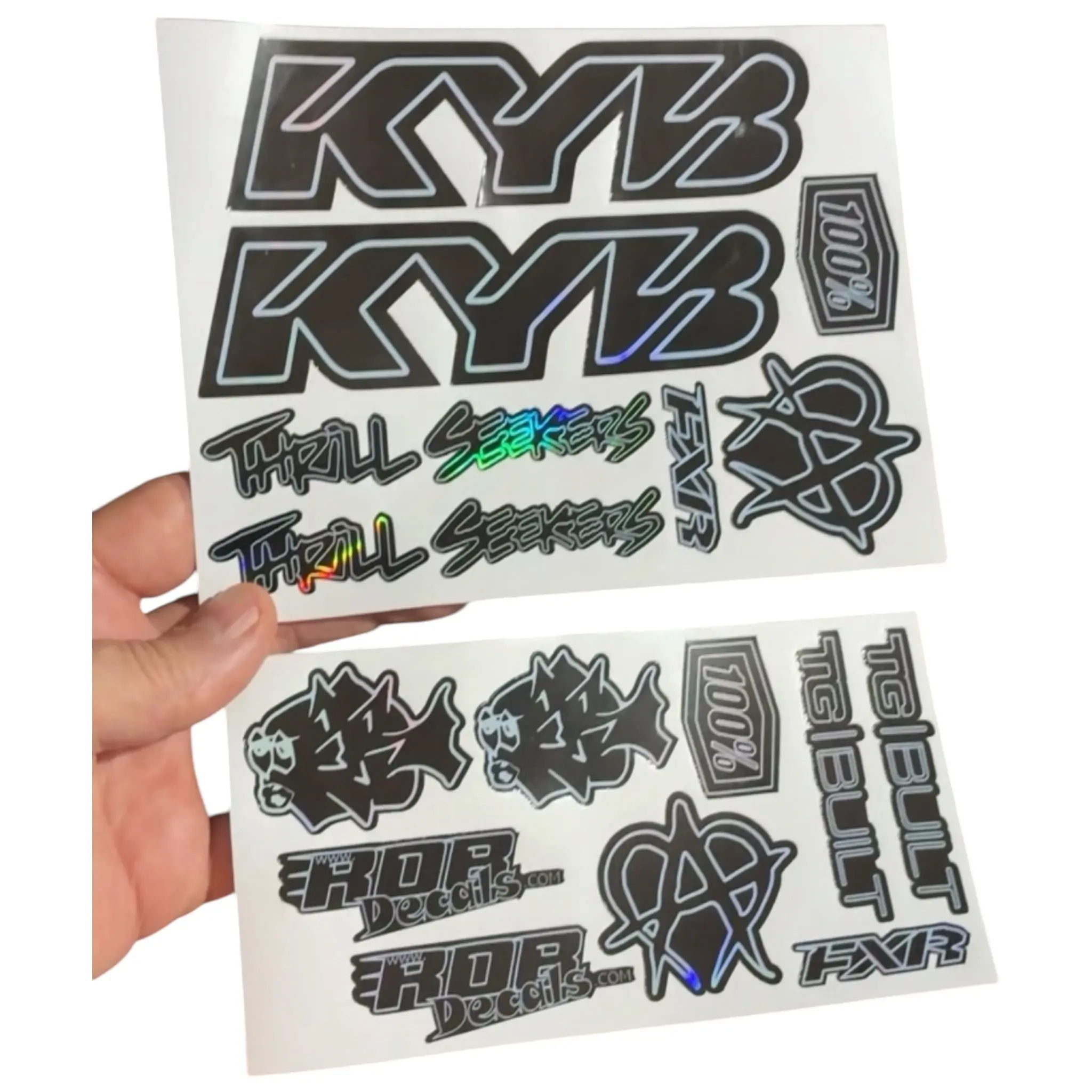 Moto Logos Decal Sheet LS1-BWx - All Colors - Ebike & Motorcycle Decorative Sticker Sheet