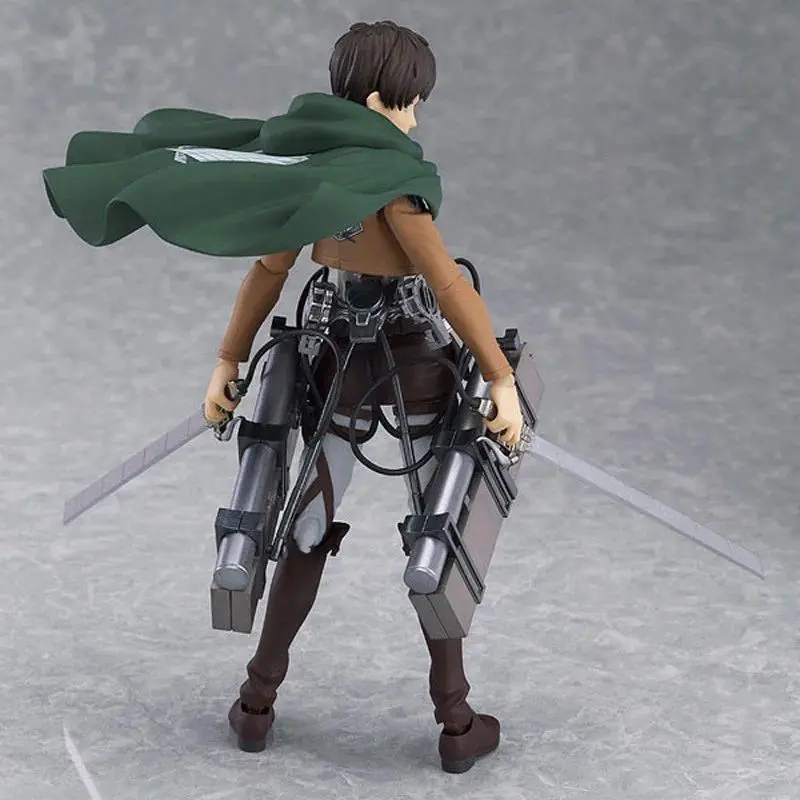 Anime Collectible Figure, Attack on Titan Eren Jaeger 14cm PVC Figurine Collectibles, Standing Sword-Holding Detachable Series Figure for Desktop Ornaments