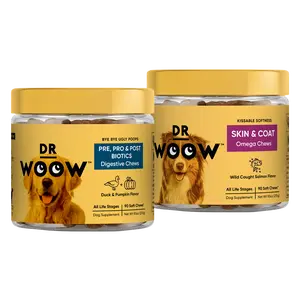 Dr Woow Probiotics & Skin Coat Supplement Chews Delicate Pup Bundle