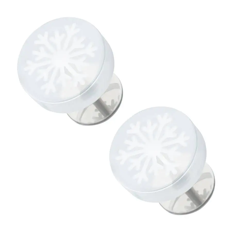 COMFY EARRINGS Snowflake Earrings - White Acrylic Snowflake Design on Clear Acrylic with 316L Stainless Steel Posts - Comfortable Screw-On Backs - 18 Gauge 6.0 mm Posts - One Size Fits Most - Gift Boxed