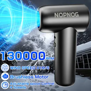 130,000 RPM Powerful Electric Air Dust Collector, Portable Multi-Outlet Turbine Jet Fan, Type-C Rechargeable, 4-Speed Adjustable Electric Air Dust Collector, Portable handheld blowers