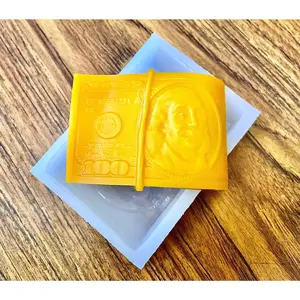 Silicone US 100 dollar bill money mold - soap resin wax mold - the Benjamin mold - lotion bar mold - food grade