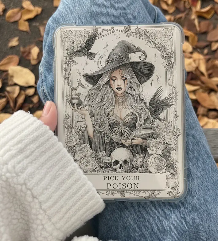 Witchy Kindle Insert for Clear Cases, Aesthetic Bookworm Accessory, Cozy Reading Device Decor, Bookish Merch Items