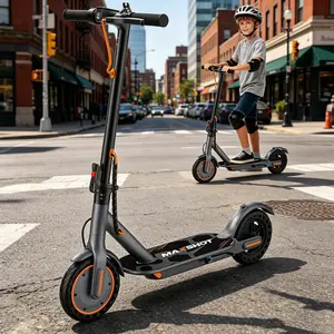 B 2026 Trending Orange Foldable E-Scooter | 350W Electric Scooter for Kids Teens Boys Girls | Dual Brakes 8.5" Solid Tires 15° Climb | Safe Outdoor Adventure Great Gift