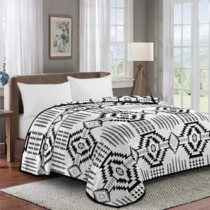 Black & White Southwest Aztec Super Soft Cozy Oversized Throw Blanket